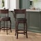 Flash Furniture Nichola Classic Open Back Swivel Counter Pub Stool w/Wood Frame & LeatherSoft Seat, Espresso/Black ES-NT2-24-ESP-GG - alternate 1